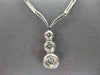 ESTATE .55CT DIAMOND 18KT WHITE GOLD FLOATING THREE STONE DROP NECKLACE #15056