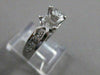 ESTATE .48CT ROUND DIAMOND PLATINUM 3D SEMI MOUNT ENGAGEMENT RING EF VVS 20173