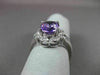 ESTATE LARGE 3.12CTW DIAMOND & AAA EXTRA FACET AMETHYST 14KT WHITE FILIGREE RING