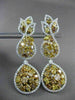 ESTATE LARGE 13.26CT FANCY YELLOW & WHITE DIAMOND 18KT TWO TONE HANGING EARRINGS