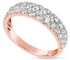 ESTATE 1.20CT DIAMOND 18K ROSE GOLD 3 ROW SEMI ETERNITY WEDDING ANNIVERSARY RING