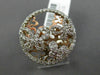 ESTATE LARGE 1.0CT DIAMOND 14KT WHITE & ROSE GOLD FILIGREE BUTTERFLY CIRCLE RING