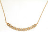 ESTATE .21CT DIAMOND 14KT YELLOW GOLD ROUND MULTI LEAF FILIGREE BAR FUN NECKLACE