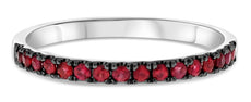 .30CT AAA RUBY 14KT WHITE GOLD & BLACK RHODIUM 3D CLASSIC SEMI ETERNITY FUN RING