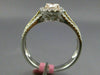 ESTATE GIA .86CT DIAMOND 18K TRI COLOR GOLD SQUARE FILIGREE HALO ENGAGEMENT RING