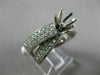 ESTATE WIDE .75CT DIAMOND 14K WHITE GOLD 3D MULTI ROW SEMI MOUNT ENGAGEMENT RING