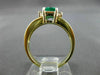 ESTATE .91CT DIAMOND & EMERALD 14KT YELLOW GOLD RECTANGLE ENGAGEMENT RING #19177