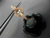 ESTATE LARGE .30CT DIAMOND & AAA ONYX 14K ROSE GOLD FLOWER STAR HANGING EARRINGS