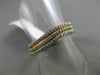 ESTATE WIDE .26CT DIAMOND 14KT WHITE YELLOW ROSE GOLD 3 WAVE STACKABLE LOVE RING