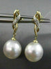 ESTATE DIAMOND 14K WHITE & YELLOW GOLD SOUTH SEA PEARL INFINITY HANGING EARRINGS