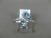 ESTATE .81CT DIAMOND & AAA EXTRA FACET BLUE TOPAZ 14KT WHITE GOLD SNAKE FUN RING
