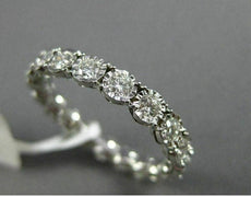 ESTATE .92CT DIAMOND 14KT WHITE GOLD HANDCRAFTED HEART ETERNITY ANNIVERSARY RING