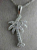 ESTATE .47CT DIAMOND 14KT WHITE GOLD 3D PAVE PALM TREE FLOATING PENDANT #26032