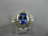 ESTATE 2.25CT DIAMOND & TANZANITE 14KT WHITE GOLD 3D DOUBLE HALO ENGAGEMENT RING