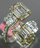 ESTATE WIDE 2.40CT DIAMOND 18KT TRI COLOR GOLD 3D SEMI ETERNITY CRISS CROSS RING