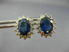 LARGE 3.33CT DIAMOND & SAPPHIRE 14K YELLOW GOLD OVAL FLOWER STUD EARRINGS #25968