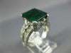 LARGE 4.70CT DIAMOND & AAA EMERALD 14KT WHITE GOLD 3D FILIGREE ENGAGEMENT RING