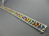 ESTATE WIDE 22.37CT DIAMOND & AAA MULTI COLOR SAPPHIRE 14KT WHITE GOLD BRACELET