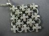 ESTATE LARGE .75CT DIAMOND 14KT WHITE GOLD 3D FLOWER X LOVE FLOATING PENDANT