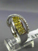 WIDE 3.02CT DIAMOND & AAA YELLOW SAPPHIRE 14K WHITE GOLD CRISS CROSS X LOVE RING