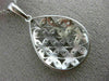 ESTATE .14CT DIAMOND 14KT WHITE GOLD FILIGREE TEAR DROP FLOWER FLOATING PENDANT