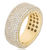 WIDE 4.59CT DIAMOND 14KT YELLOW GOLD 3D MULTI ROW 3/4 ETERNITY ANNIVERSARY RING