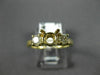 ESTATE .37CT DIAMOND 14KT YELLOW GOLD 3 STONE SEMI MOUNT ENGAGEMENT RING #22422