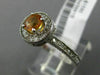 LARGE 1.40CT DIAMOND & YELLOW SAPPHIRE 14KT WHITE GOLD FILIGREE ENGAGEMENT RING