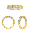 1.32CT DIAMOND 18KT YELLOW GOLD ROUND & PRINCESS SEMI ETERNITY ANNIVERSARY RING
