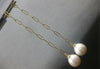 ESTATE LARGE AAA SOUTH SEA PEARL 14KT YELLOW GOLD 3D MULITI LINK LONG HANGING EARRINGS