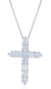 ESTATE 2.8CT DIAMOND 18KT WHITE GOLD 3D CLASSIC ROUND CROSS FLOATING PENDANT