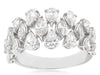 LARGE 2.0CT DIAMOND 14KT WHITE GOLD PEAR & MARQUISE SHAPE 3 ROW ANNIVERSARYRING