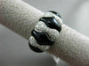 ESTATE WIDE 3.93CT DIAMOND & AAA ONYX 14KT WHITE GOLD 3D INFINITY BOW LOVE RING