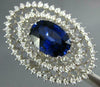 ESTATE EXTRA LARGE 5.45CT DIAMOND & AAA SAPPHIRE 14KT WHITE GOLD OVAL RING #2383