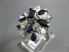 ESTATE LARGE 2.0CT DIAMOND & AAA SAPPHIRE 18KT WHITE GOLD 3D FLOWER CLUSTER RING