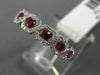 ESTATE .73CT DIAMOND & AAA RUBY 18KT WHITE GOLD ETOILE HEXAGON ANNIVERSARY RING