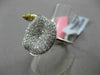 ESTATE LARGE 1.65CT DIAMOND 18K WHITE & YELLOW GOLD HANDCRAFTED FLOWER LEAF RING