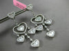 LARGE 3.48CT ROUND & BAGUETTE DIAMOND 18KT WHITE GOLD HEART CHANDELIER EARRINGS
