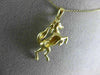 ESTATE .04CT DIAMOND 14K YELLOW GOLD 3D HANDCRAFETD MATTE HORSE FLOATING PENDANT