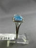 ESTATE LARGE 10.76CT DIAMOND & AAA BLUE TOPAZ 14KT WHITE GOLD 3D HALO FUN RING