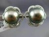 ESTATE LARGE .60CT DIAMOND & AAA TAHITIAN PEARL 18KT WHITE GOLD CLIP ON EARRINGS