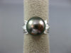 ESTATE .75CT DIAMOND & AAA TAHITIAN PEARL PLATINUM ROUND & PEAR SHAPE LOVE RING