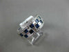 ESTATE WIDE 1.85CT DIAMOND & SAPPHIRE 18K WHITE GOLD 3D WEDDING ANNIVERSARY RING