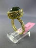 ESTATE LARGE 4.90CT DIAMOND & GREEN AMETHYST 14KT YELLOW GOLD OVAL FILIGREE RING