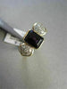 ANTIQUE WIDE 2.14CTW AMETHYST DIAMOND 14KT WHITE & YELLOW GOLD COCKTAIL RING