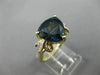 ESTATE LARGE 4.05CT DIAMOND & AAA BLUE TOPAZ 14KT YELLOW GOLD FILIGREE FUN RING