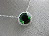 ESTATE 2.14CT DIAMOND & AAA GREEN GARNET 14KT WHITE GOLD CLASSIC ROUND NECKLACE