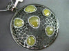 ESTATE LARGE 1.36CT DIAMOND & YELLOW SAPPHIRE 14K BLACK GOLD 3D FILIGREE PENDANT