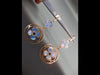 ESTATE LARGE .17CT DIAMOND & BLUE MOTHER OF PEARL 14K ROSE GOLD HANGING EARRINGS