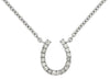 ESTATE .10CT DIAMOND 14KT WHITE GOLD 3D CLASSIC LUCKY HORSESHOE FUN NECKLACE